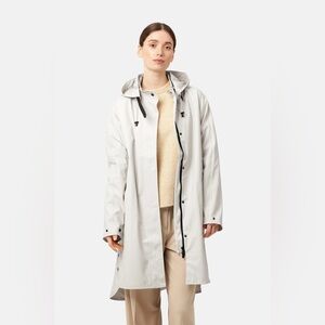 ILSE JACOBSEN Rain71 Long Coat Trench Cream | Fits Size Large or US 12 |